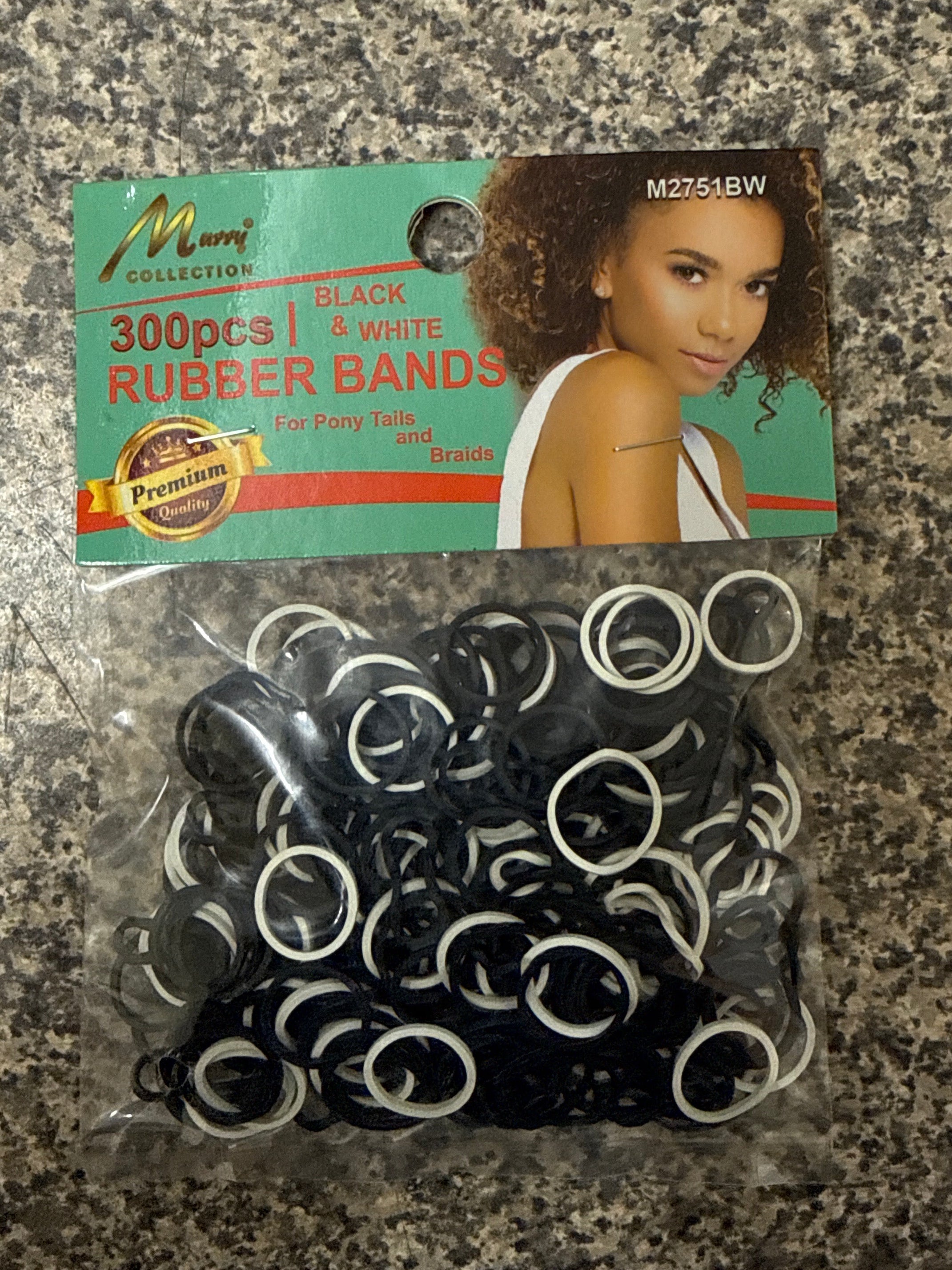 Murry Collection Rubber Bands 300pc Black/White